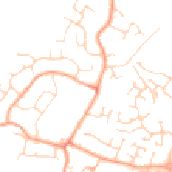 Daytime road noise heatmap for MK43 9DA