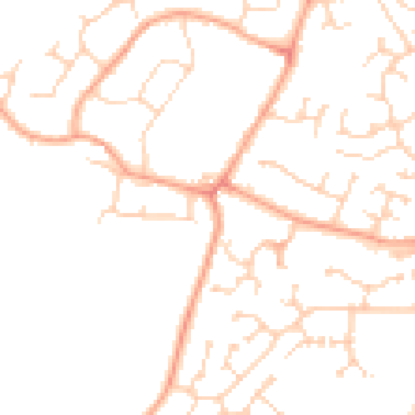 Daytime road noise heatmap for MK43 9EB