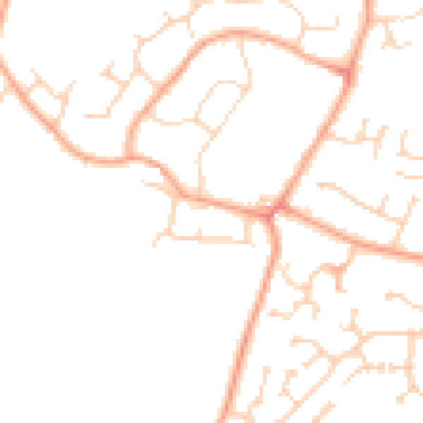 Daytime road noise heatmap for MK43 9EU