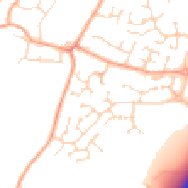 Daytime road noise heatmap for MK43 9FD