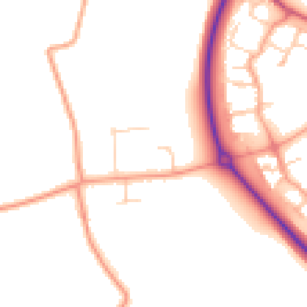 Daytime road noise heatmap for MK43 9FF