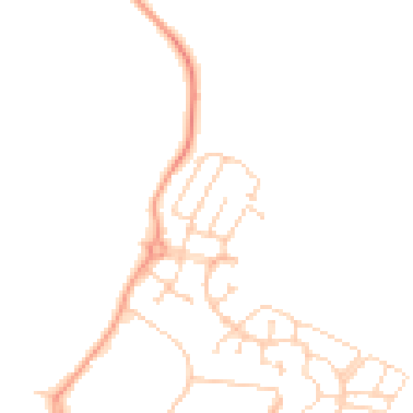 Daytime road noise heatmap for MK43 9GE