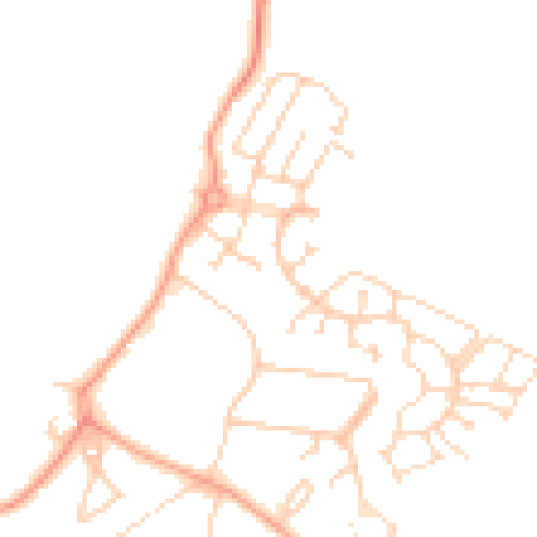 Daytime road noise heatmap for MK43 9GQ