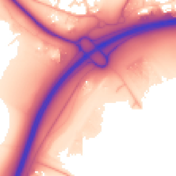 Daytime road noise heatmap for MK43 9GX