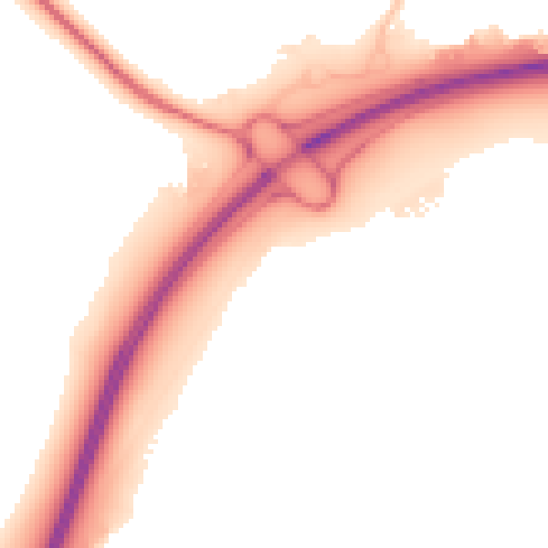 Night-time road noise heatmap for MK43 9GX