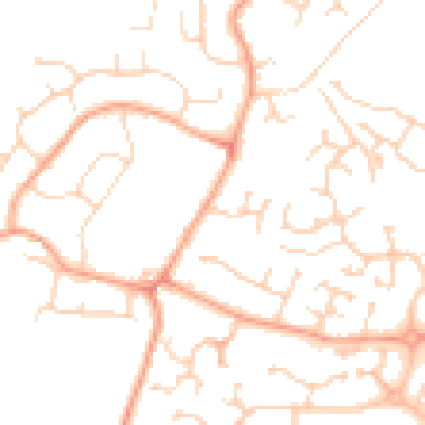 Daytime road noise heatmap for MK43 9JT
