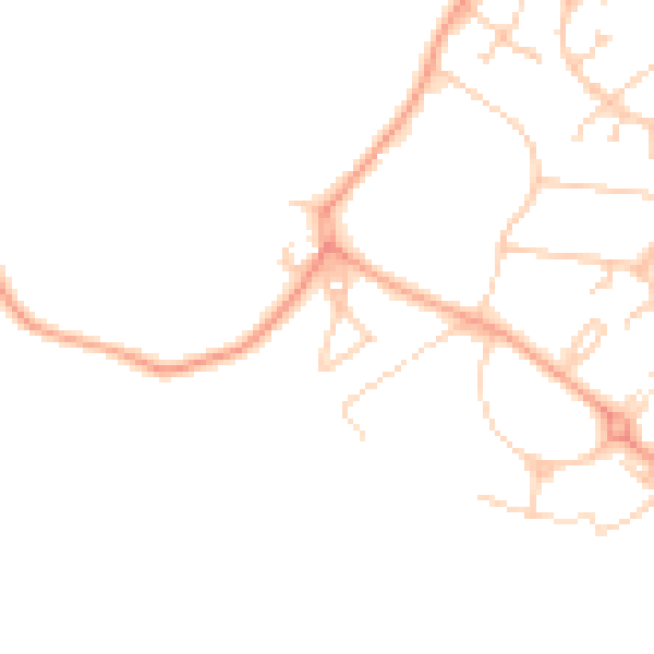 Daytime road noise heatmap for MK43 9LU