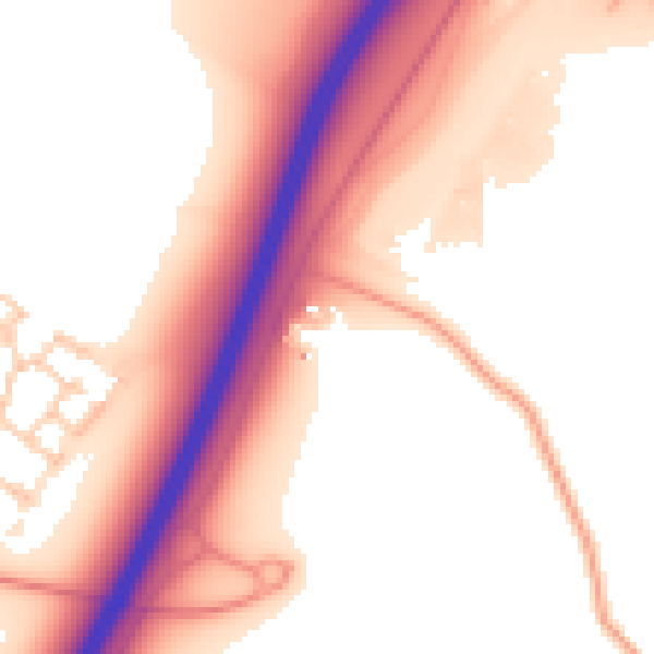 Daytime road noise heatmap for MK43 9NR