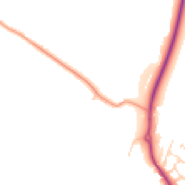 Daytime road noise heatmap for MK43 9NT