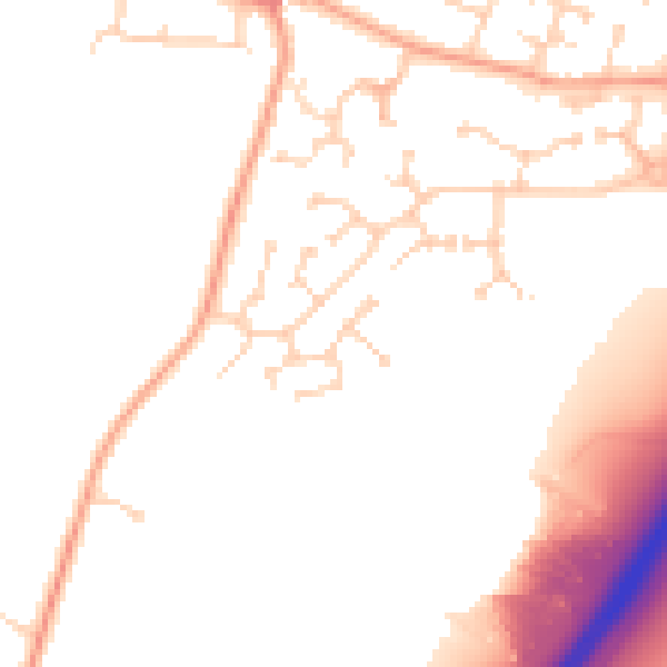 Daytime road noise heatmap for MK43 9QP