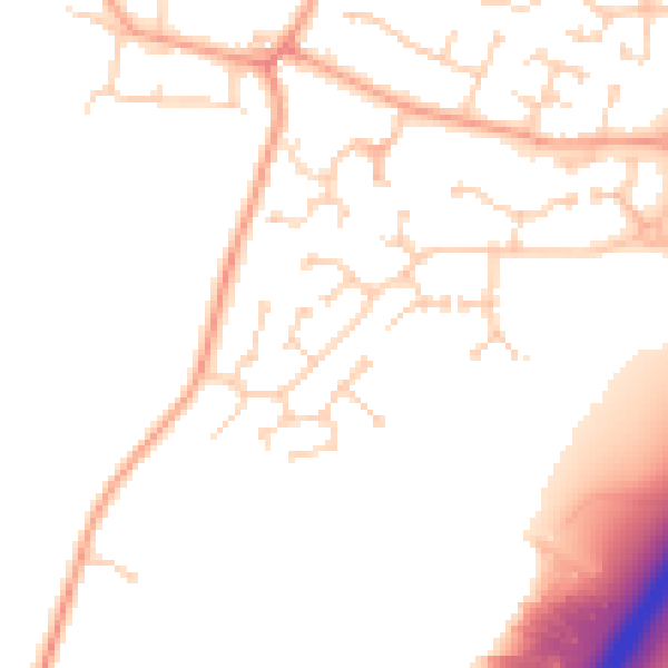Daytime road noise heatmap for MK43 9RE