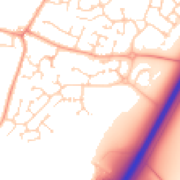 Daytime road noise heatmap for MK43 9RS
