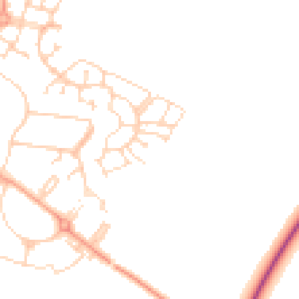 Daytime road noise heatmap for MK43 9TB
