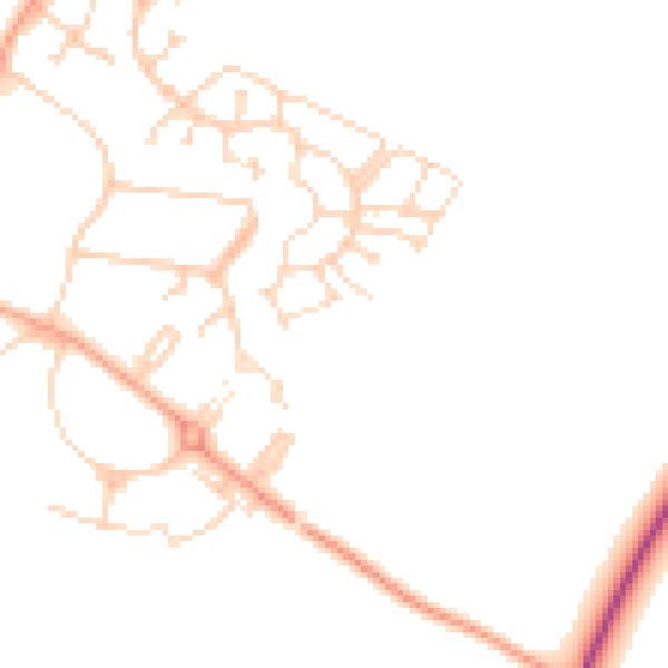 Daytime road noise heatmap for MK43 9TH