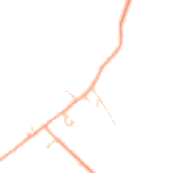 Daytime road noise heatmap for MK44 1DJ
