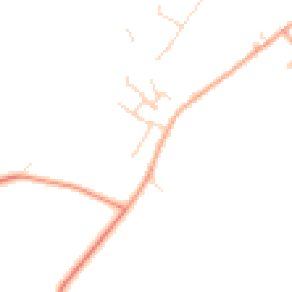 Daytime road noise heatmap for MK44 1EE