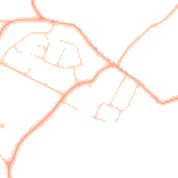 Daytime road noise heatmap for MK44 1HS