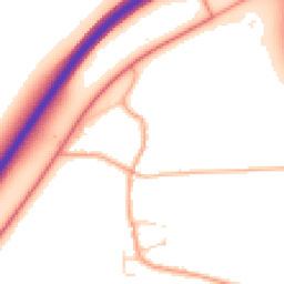 Daytime road noise heatmap for MK44 3EA