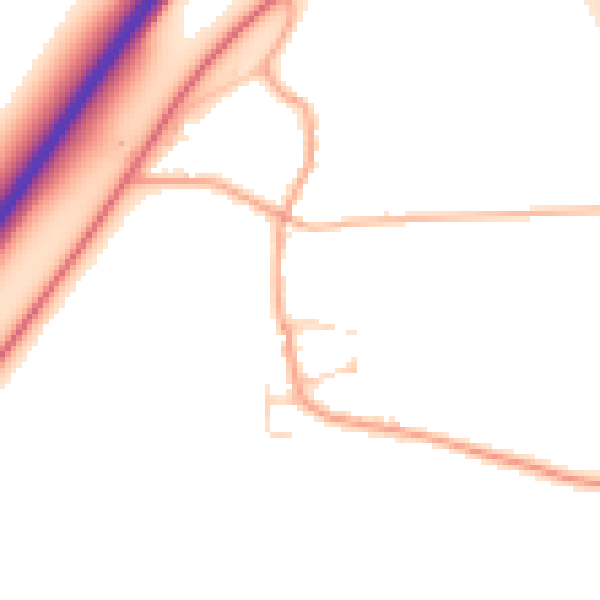 Daytime road noise heatmap for MK44 3EY