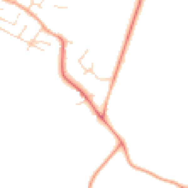 Daytime road noise heatmap for MK44 3HW