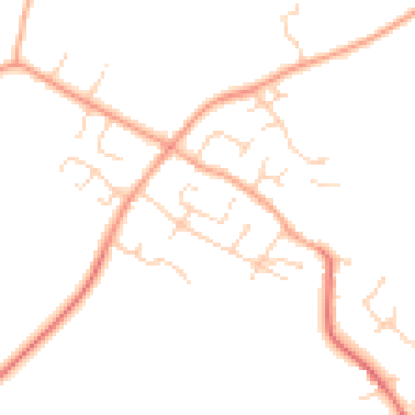 Daytime road noise heatmap for MK44 3HY