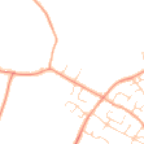 Daytime road noise heatmap for MK44 3JL