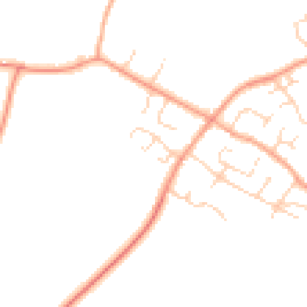Daytime road noise heatmap for MK44 3JS