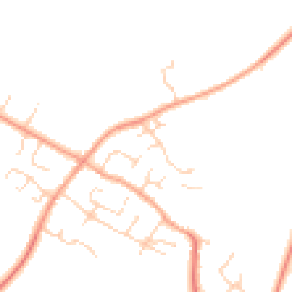 Daytime road noise heatmap for MK44 3LX
