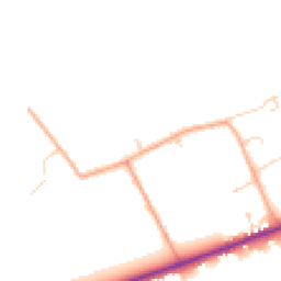 Daytime road noise heatmap for MK44 3PY