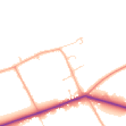 Daytime road noise heatmap for MK44 3QH