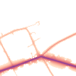 Daytime road noise heatmap for MK44 3QJ