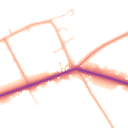 Daytime road noise heatmap for MK44 3QN