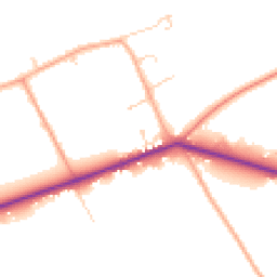 Daytime road noise heatmap for MK44 3QW