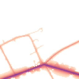 Daytime road noise heatmap for MK44 3QX