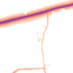 Daytime road noise heatmap for MK44 3TJ
