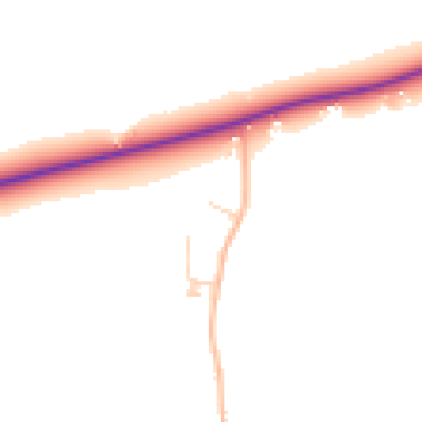 Daytime road noise heatmap for MK44 3TW