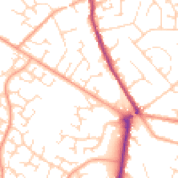 Daytime road noise heatmap for MK45 1AJ
