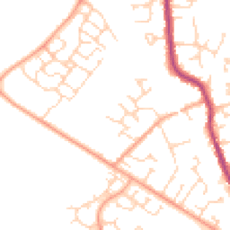 Daytime road noise heatmap for MK45 1BQ