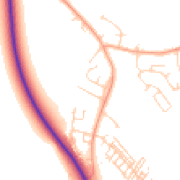 Daytime road noise heatmap for MK45 3EU