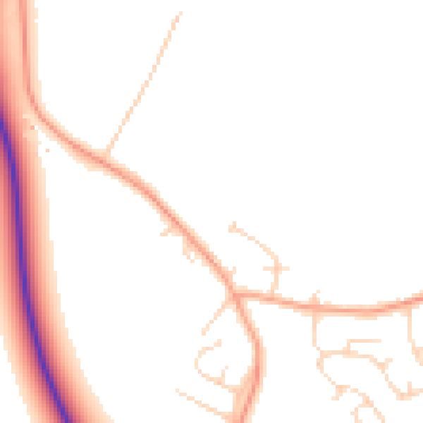 Daytime road noise heatmap for MK45 3FJ