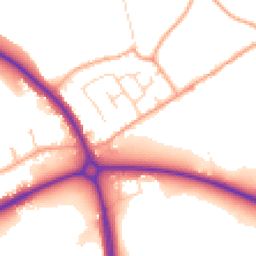 Daytime road noise heatmap for MK45 4AB