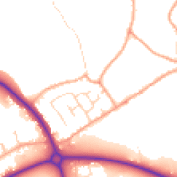 Daytime road noise heatmap for MK45 4AJ