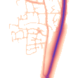 Daytime road noise heatmap for MK45 4GF
