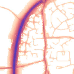 Daytime road noise heatmap for MK45 4LN