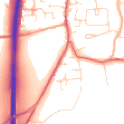 Daytime road noise heatmap for MK45 4LQ