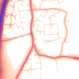 Daytime road noise heatmap for MK45 4LW