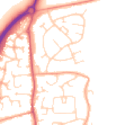 Daytime road noise heatmap for MK45 4NJ