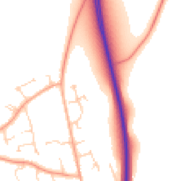 Daytime road noise heatmap for MK45 4QN