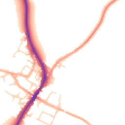 Daytime road noise heatmap for MK45 5JD
