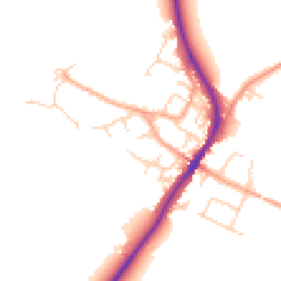 Daytime road noise heatmap for MK45 5JN